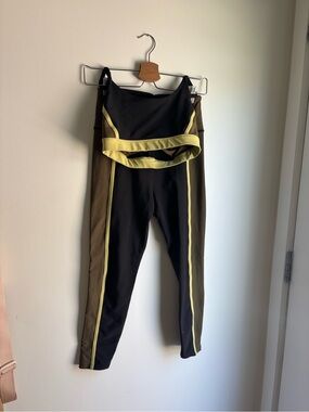SAGE Collectove Black and Olive High-Waist Active Leggings and Bra